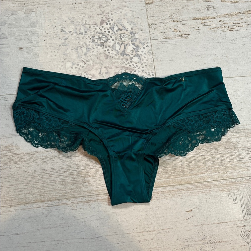 Victoria’s Secret Very Sexy Deep Teal Lace Detail Cheeky Panties Large